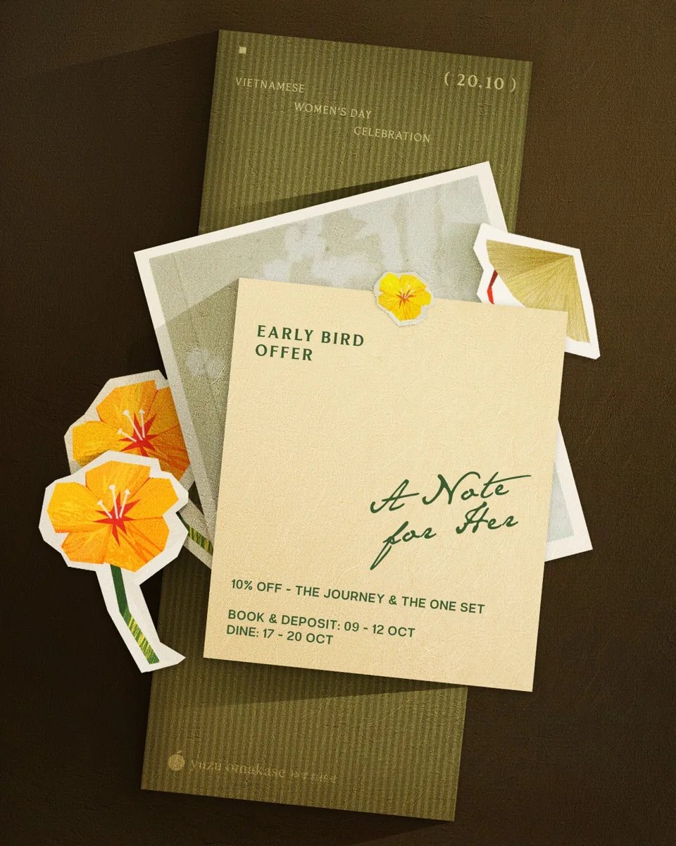 Vietnamese Women's Day 20.10 early bird offer poster: A Note for Her, 10% off, Dine 17-20 Oct