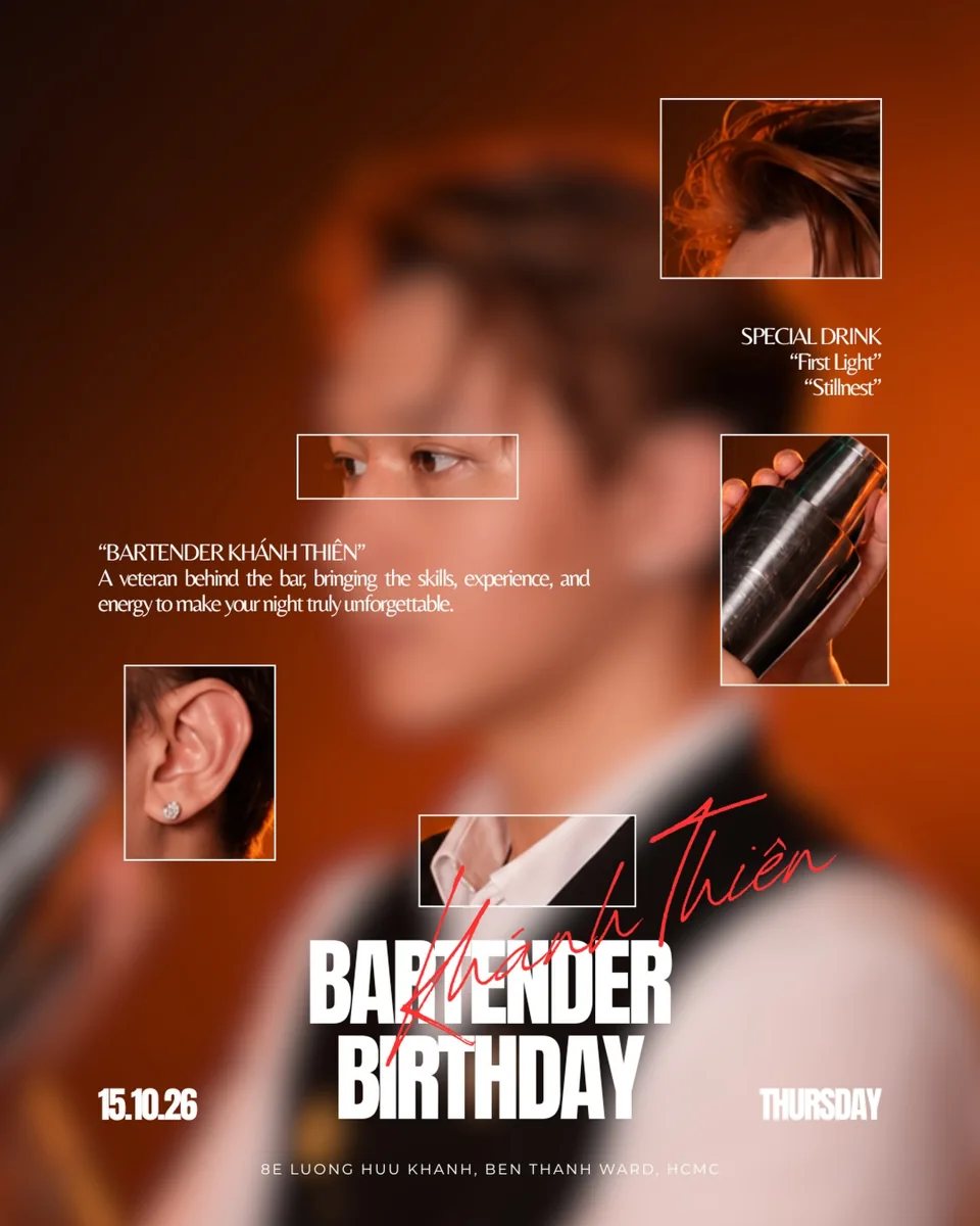 Khánh Thiên Bartender Birthday announcement artwork