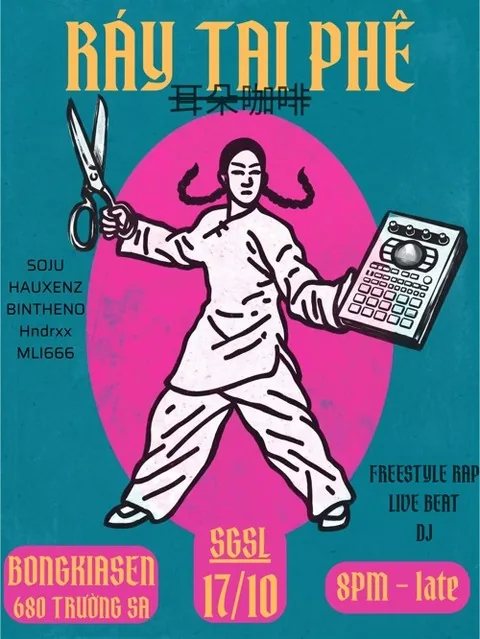Original announcement artwork for Ráy Tai Phê Hip-Hop Jam