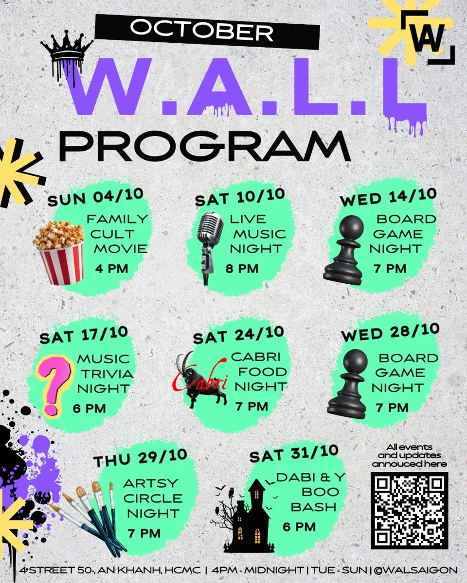 W.A.L.L October programme poster