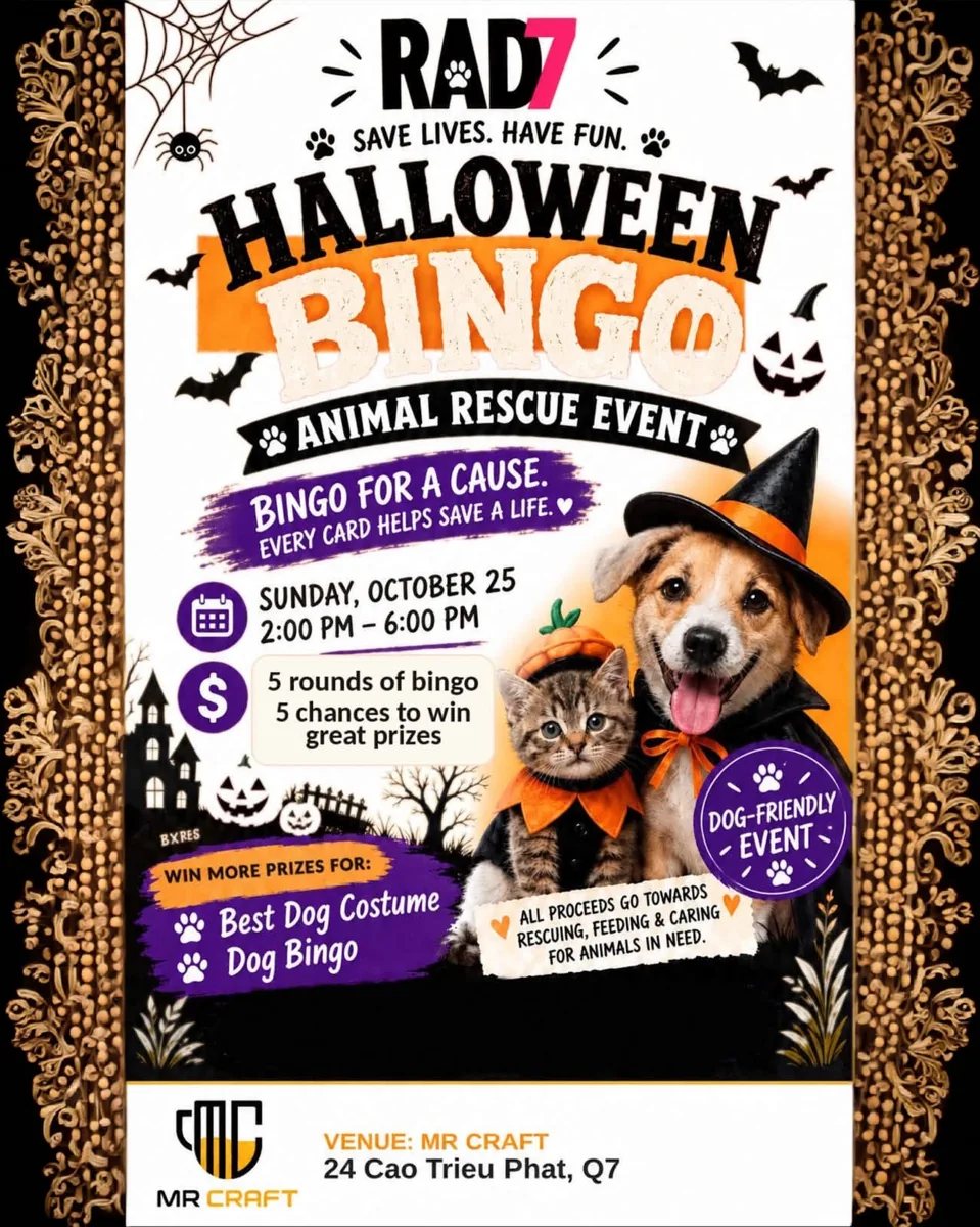 RAD7 Halloween Bingo poster, Oct 25 at MR Craft