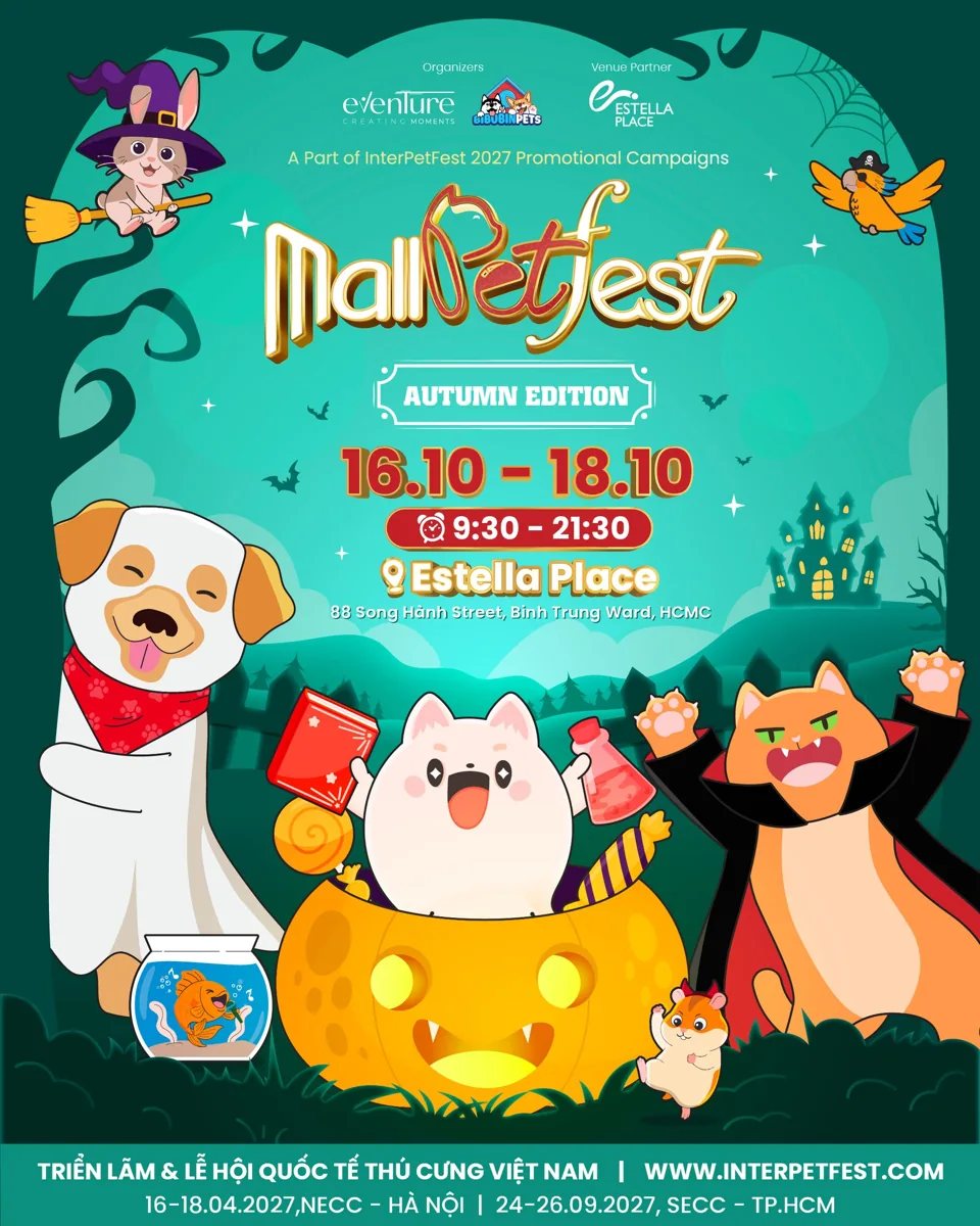 MallPetFest Autumn Edition poster, 16-18 Oct, Estella Place