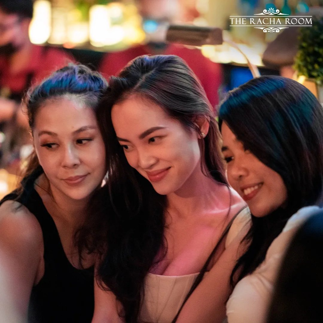 Group at The Racha Room in its Thursday ladies night announcement.