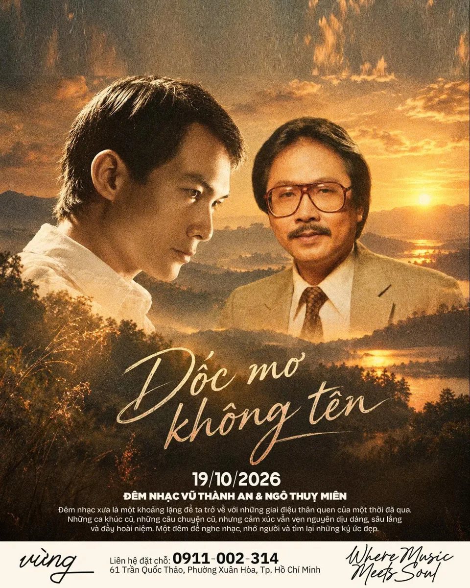 Organizer artwork for Dốc Mơ Không Tên: Songs of Vũ Thành An and Ngô Thụy Miên, dated 2026-10-19