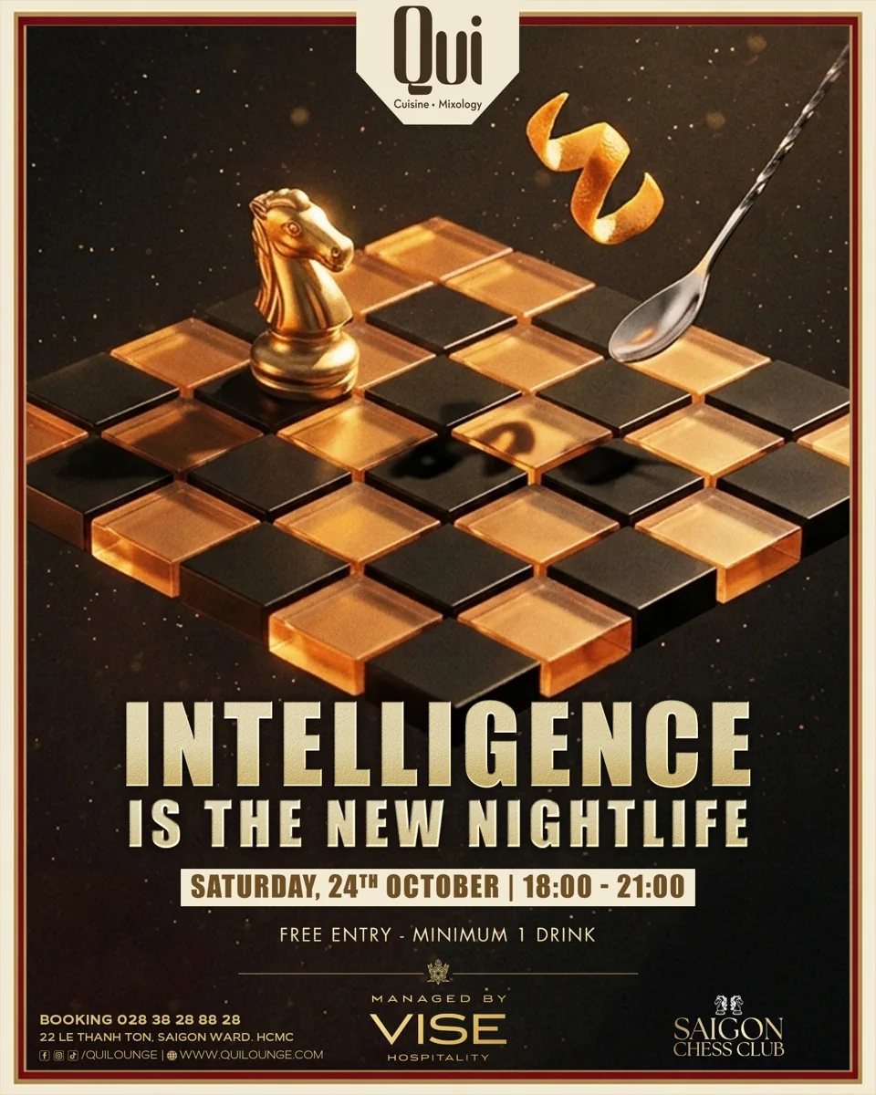 QUI first chess event poster advertising 24 October, 18:00 to 21:00