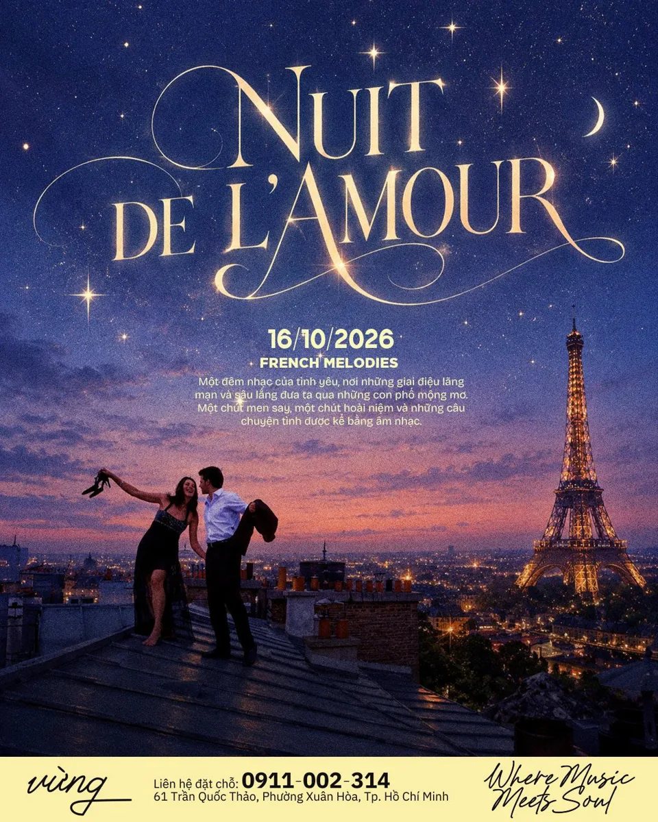 Organizer artwork for Nuit de L’Amour: French Love Songs, dated 2026-10-16