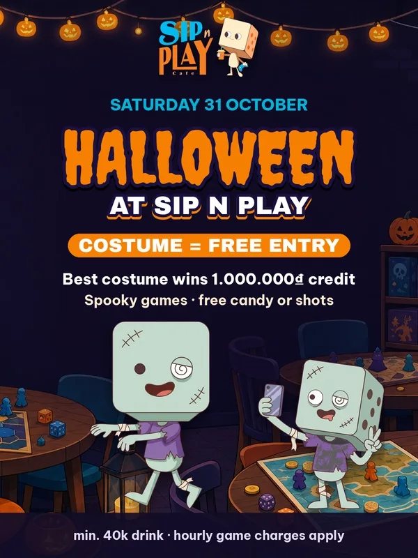 Halloween at Sip n Play event artwork