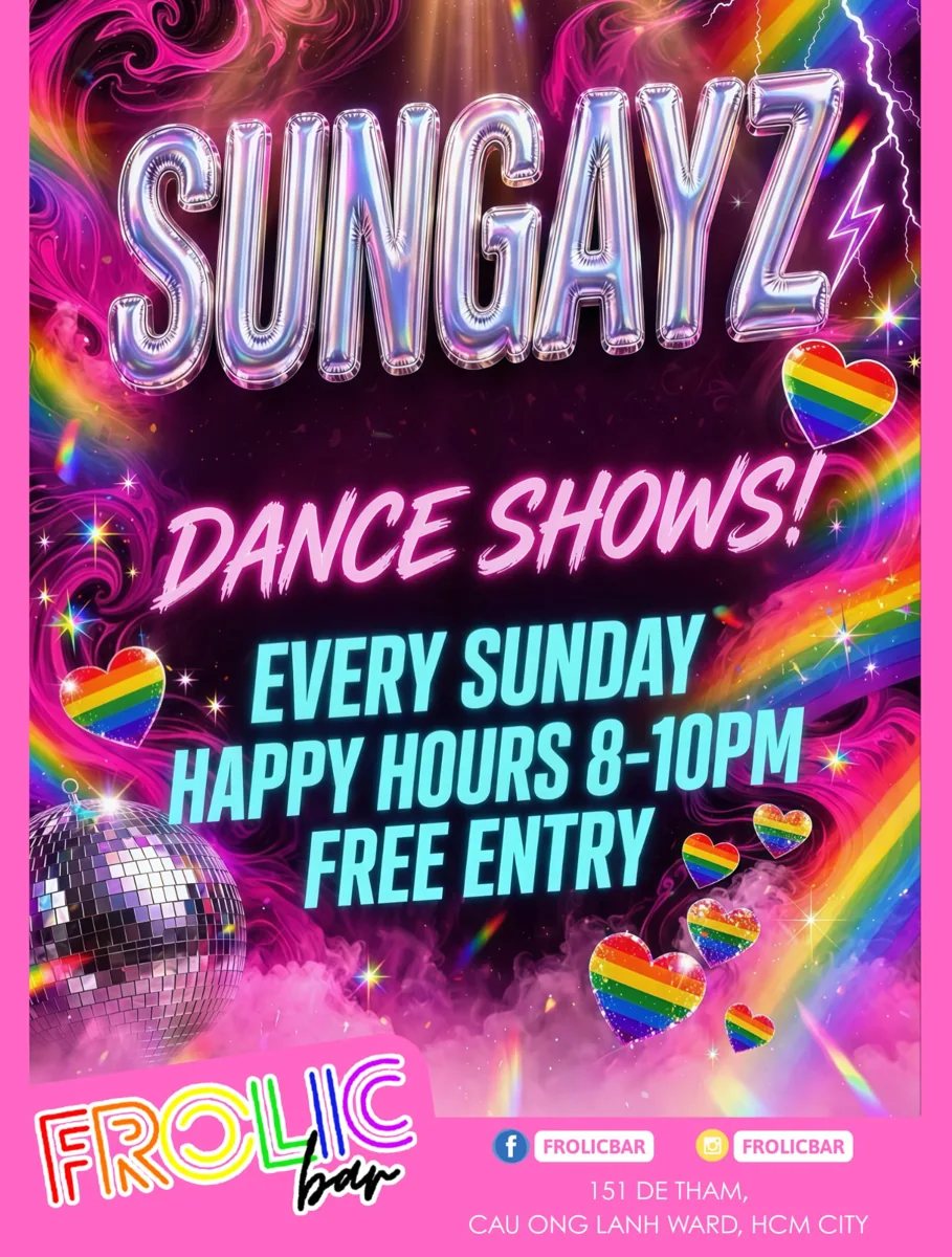 SUNGAYZ Dance Shows every Sunday poster, Frolic Bar