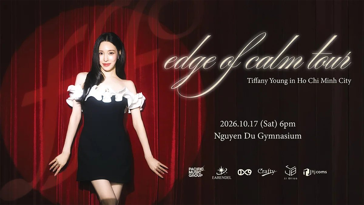 Tiffany Young Edge of Calm HCMC official poster, 17 October 2026, Nguyen Du Gymnasium