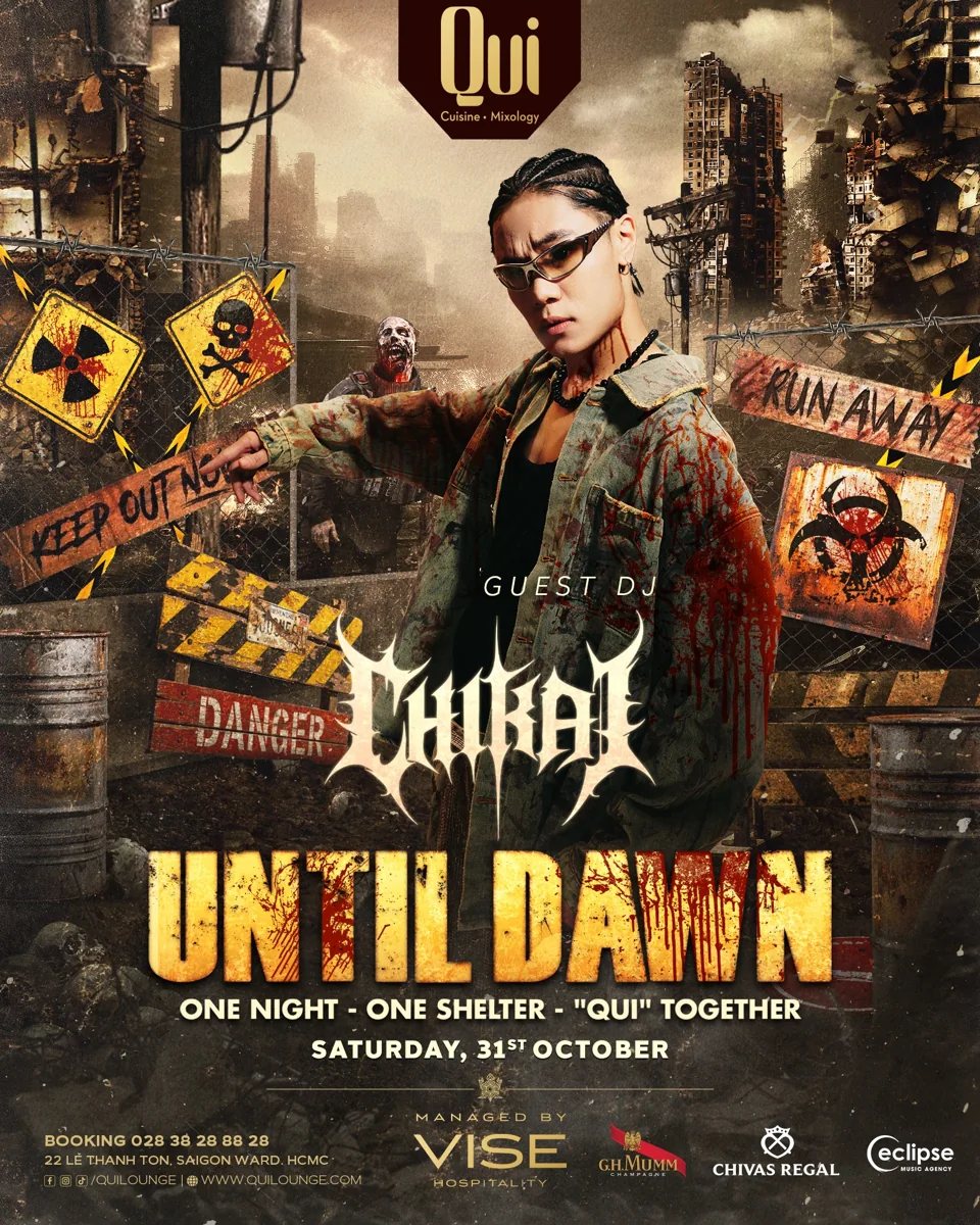 Until Dawn poster naming guest DJ CHIKAI for 31 October.