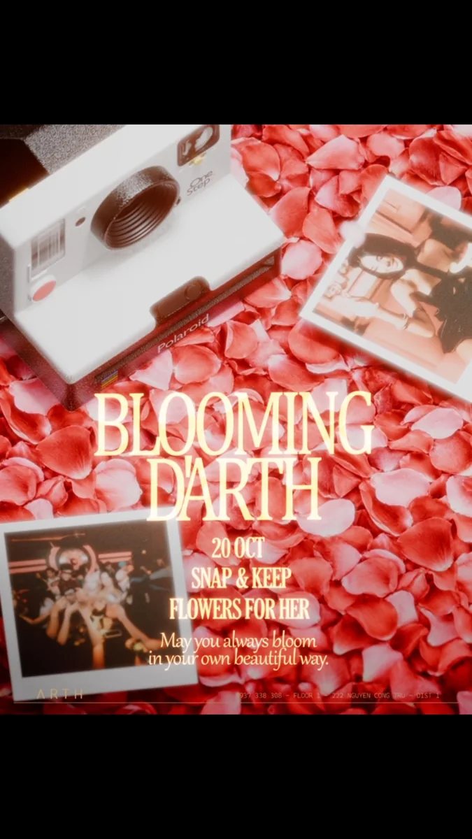 ARTH poster: Blooming D'ARTH, 20 Oct, Snap & Keep and Flowers for Her