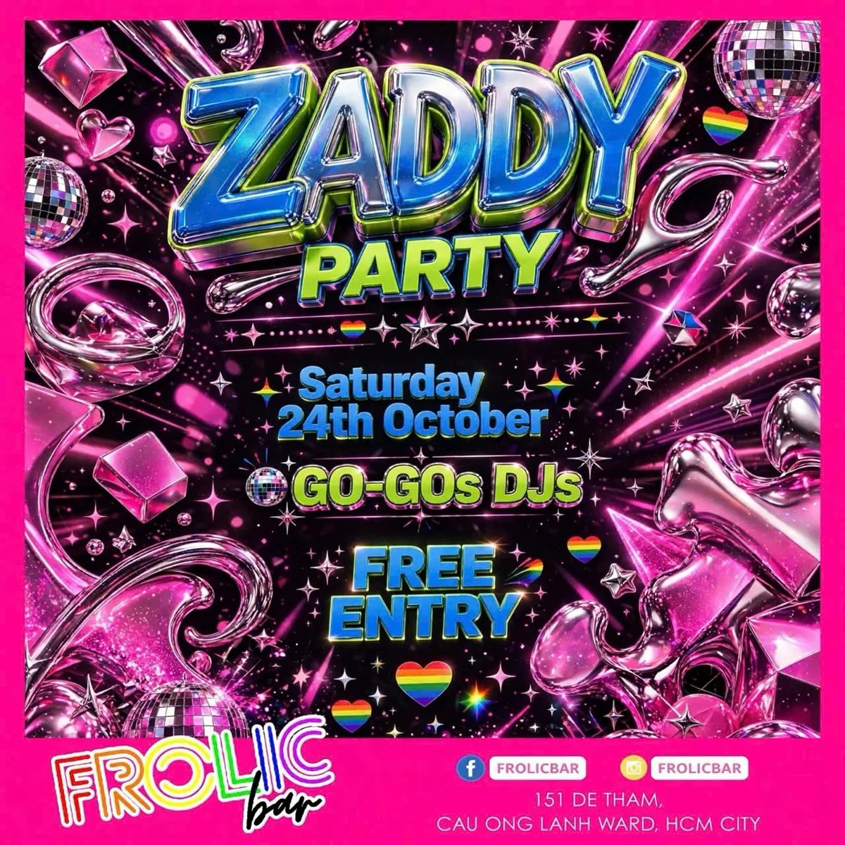 Zaddy Party poster, Saturday 24 October