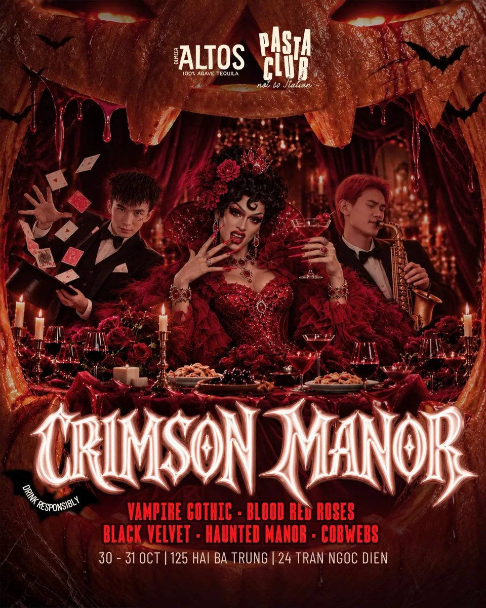 Crimson Manor: Halloween magic show — organizer artwork