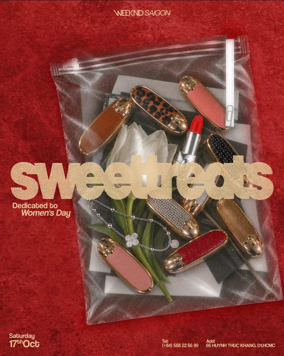 Weeknd SGN Sweet Treats Women’s Day poster for Saturday 17 October at 66 Huỳnh Thúc Kháng.