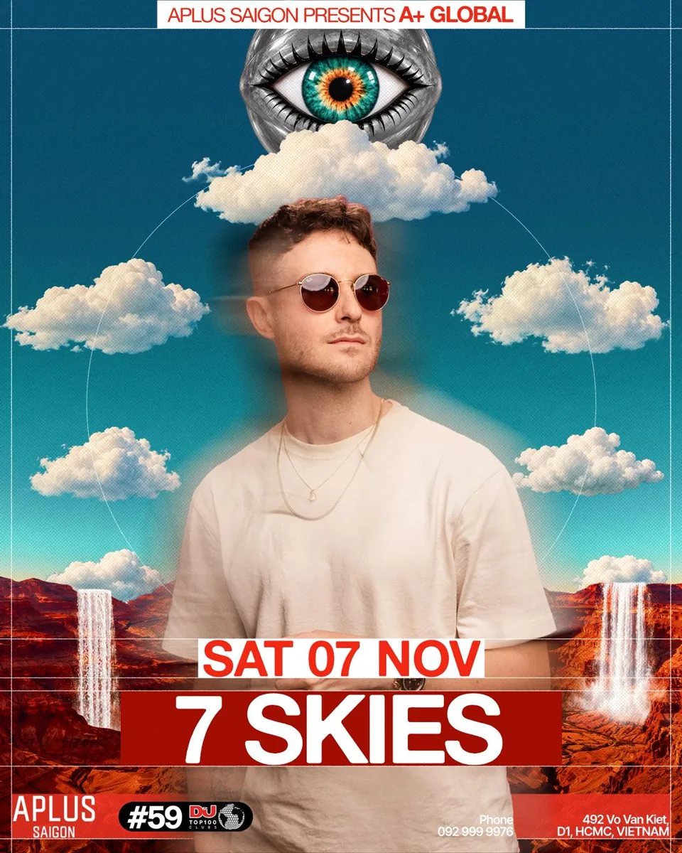 7 SKIES at APLUS Saigon announcement poster