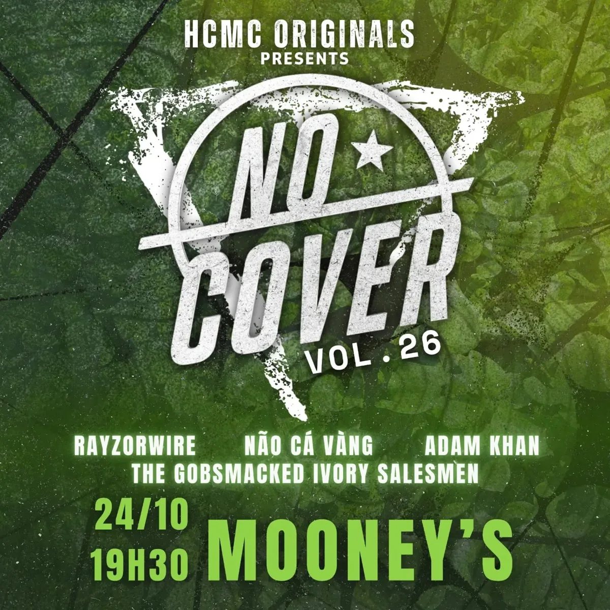 No Cover Vol. 26 poster, 24/10 19h30 at Mooney's