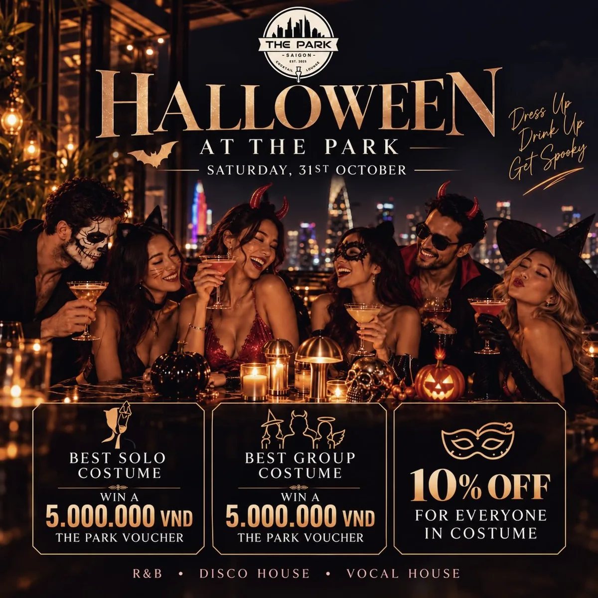 Viewed dated Halloween party poster poster