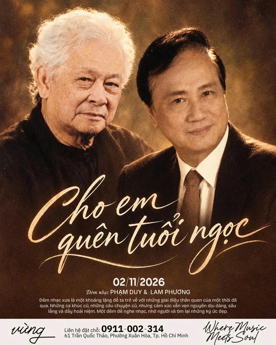 Cho Em Quên Tuổi Ngọc music night poster dated 2026-11-02 at Vừng Ơi Mở Ra
