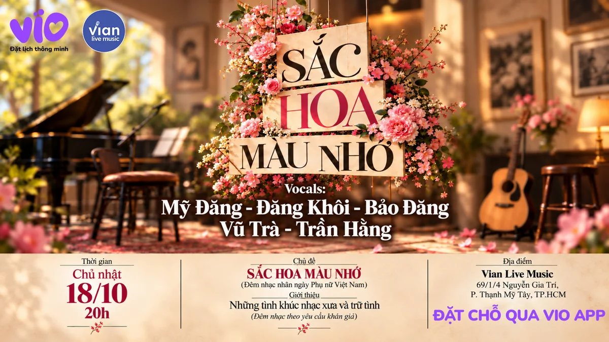 Sắc Hoa Màu Nhớ at Vian Live Music, official 18 October 2026 programme poster