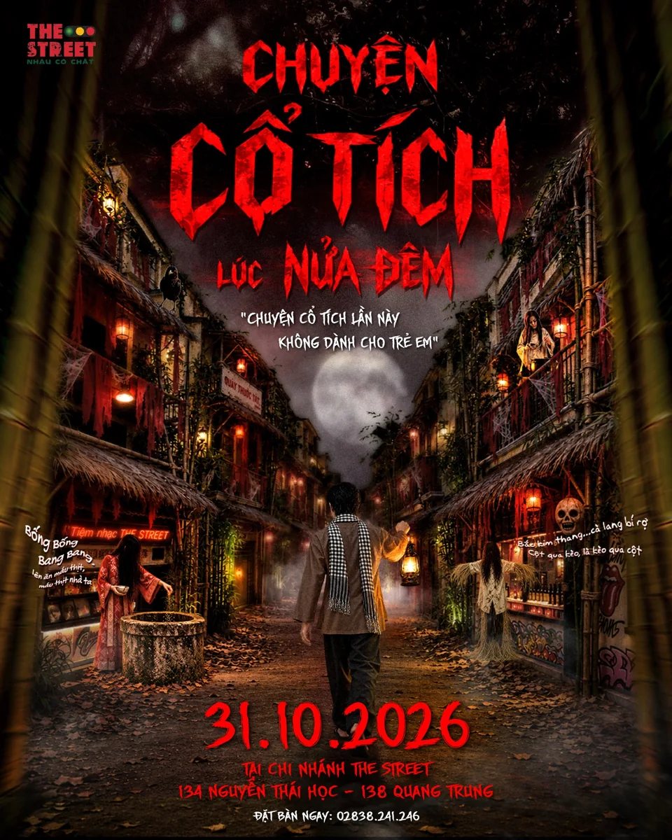 The Street Halloween poster for 31 October at both Nguyễn Thái Học and Quang Trung branches