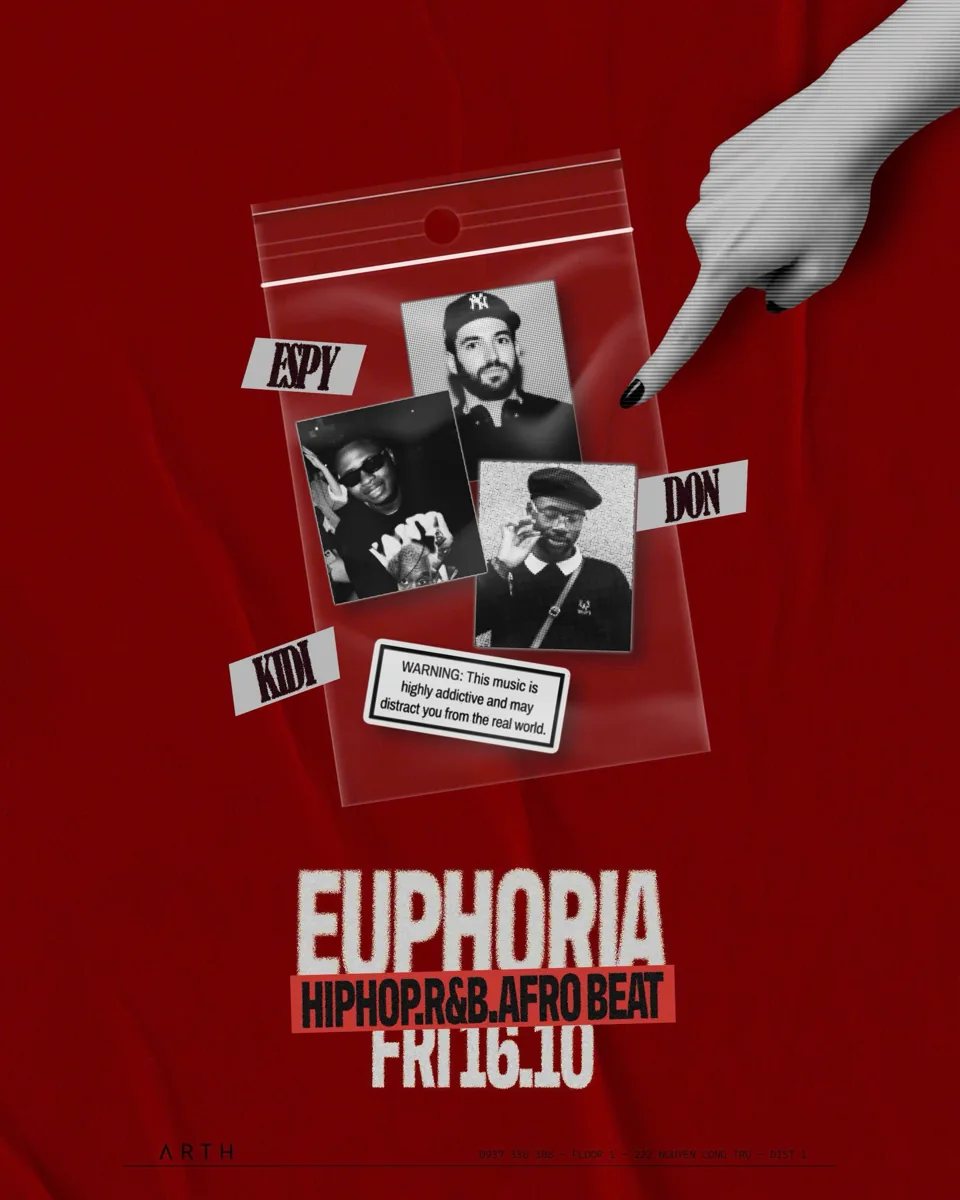 ARTH Euphoria poster for Friday 16 October with hip-hop, R&B and Afro beat.