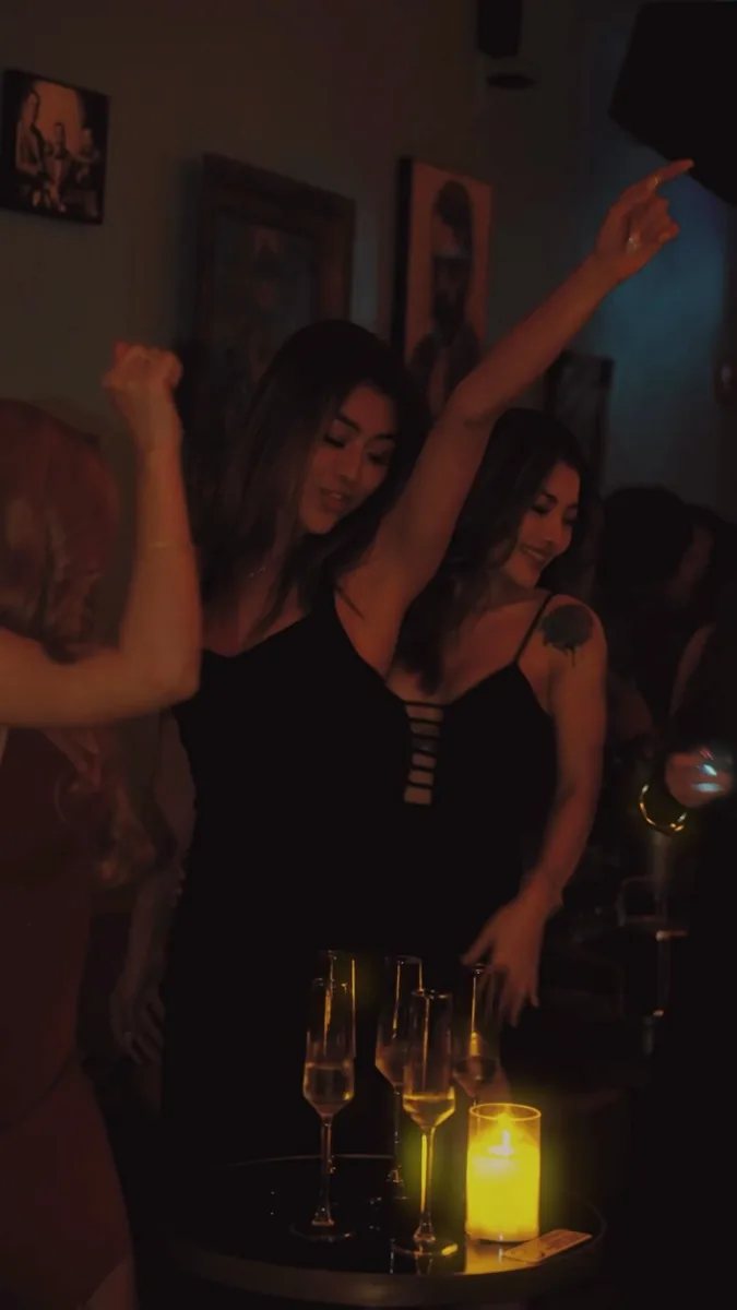 Organizer Ladies Night video still showing guests at Salon.