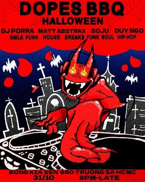 DOPES BBQ Halloween event artwork