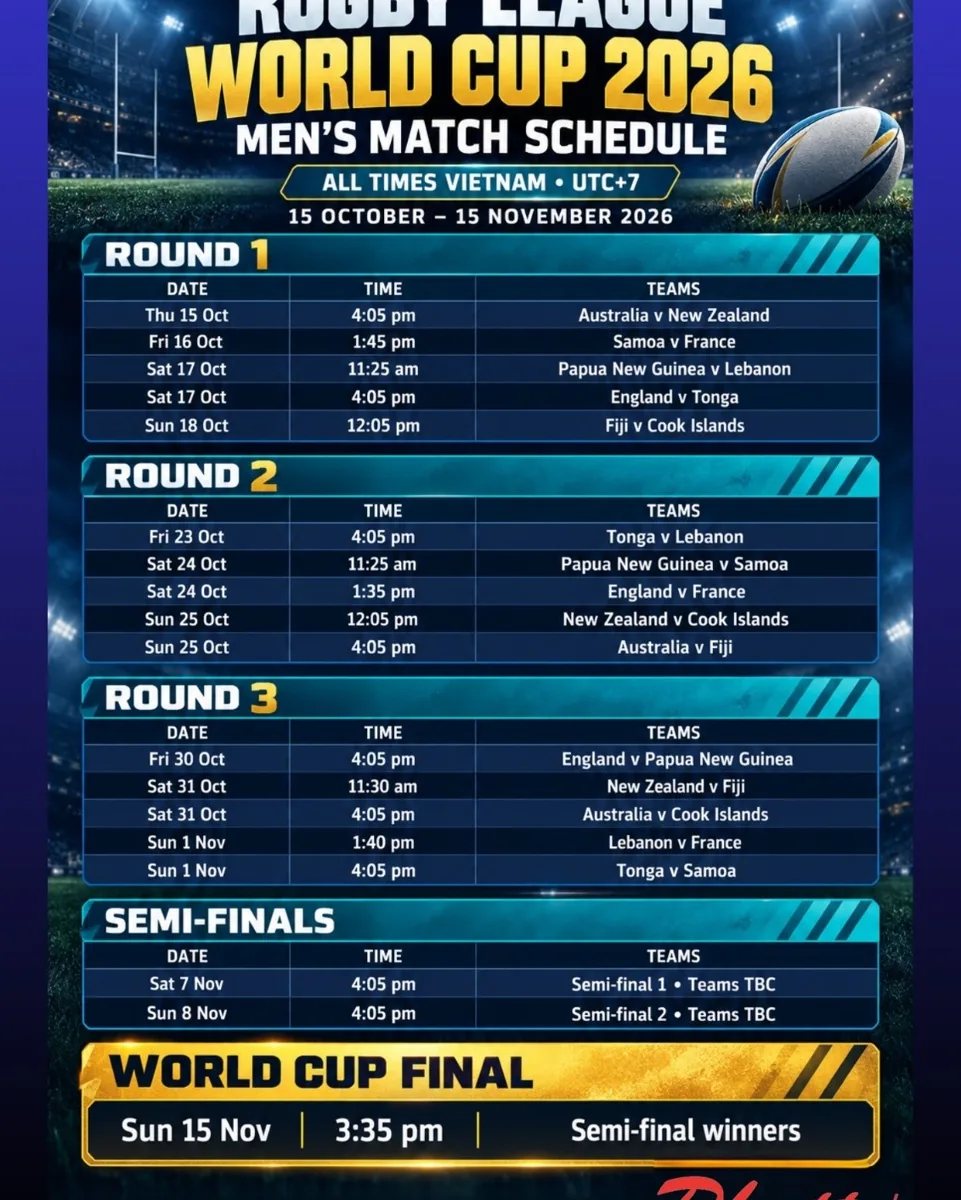 Dated sports screening schedule at Phatty’s Sports Bar