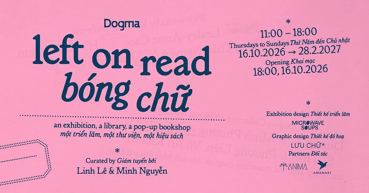 Pink left on read / bóng chữ exhibition artwork from Dogma Collection