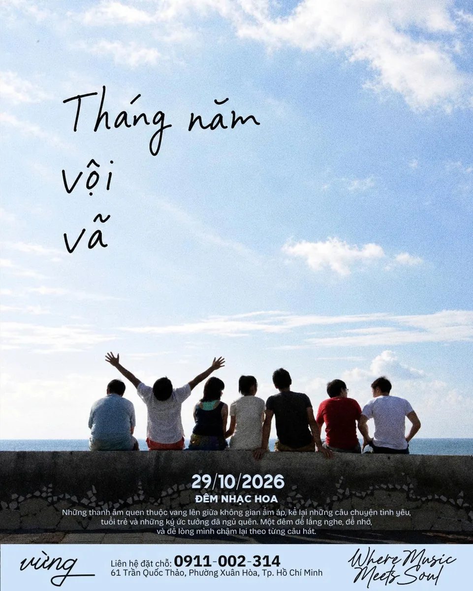 Tháng Năm Vội Vã — Chinese Songs Night event poster.