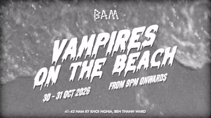 Original organizer artwork for Two dated HYLOWEEN Vampires on the Beach nights; poster supplies 9 PM onward.