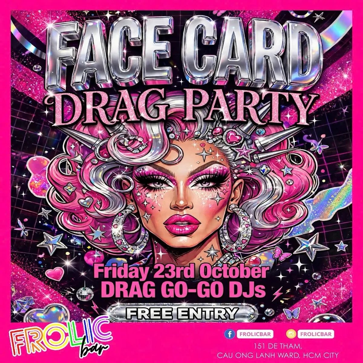Face Card Drag Party poster, Friday 23 October