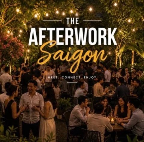 The Afterwork Saigon promotional artwork for the 16 October gathering at Délichi Thảo Điền