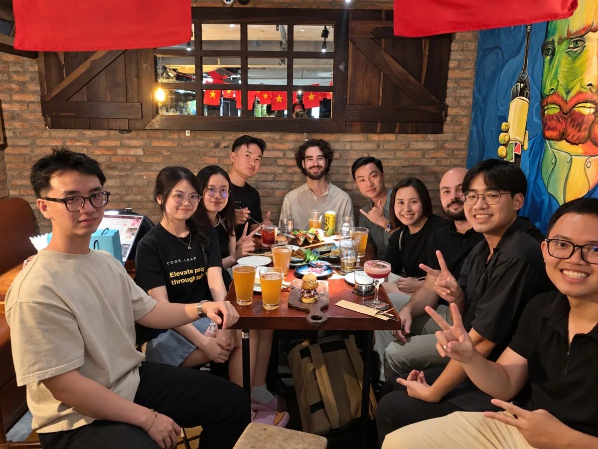Group having drinks at Malt Saigon Bar