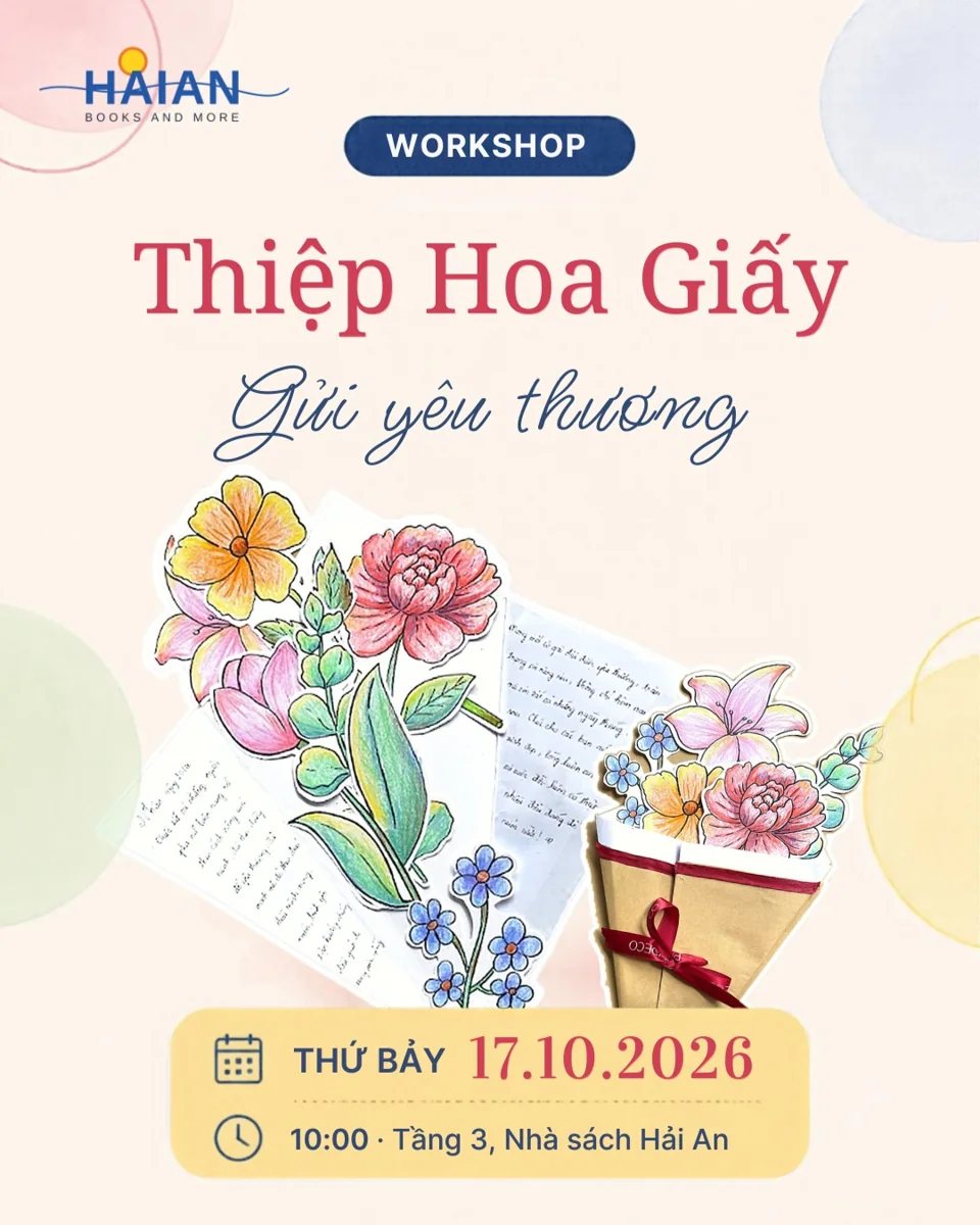Hải An paper flower card workshop poster dated October 17