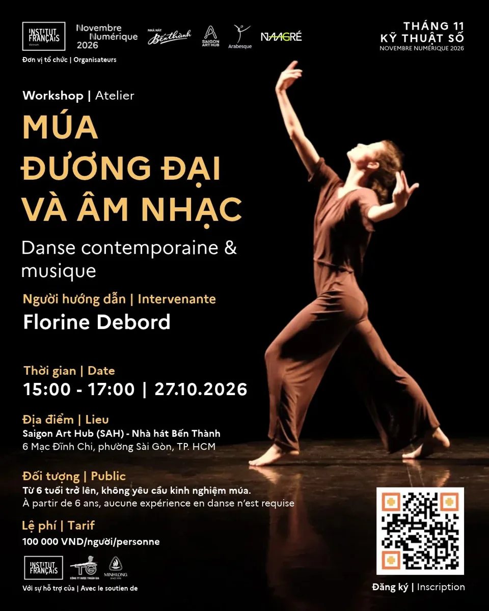 Contemporary dance and music workshop poster, 27.10.2026