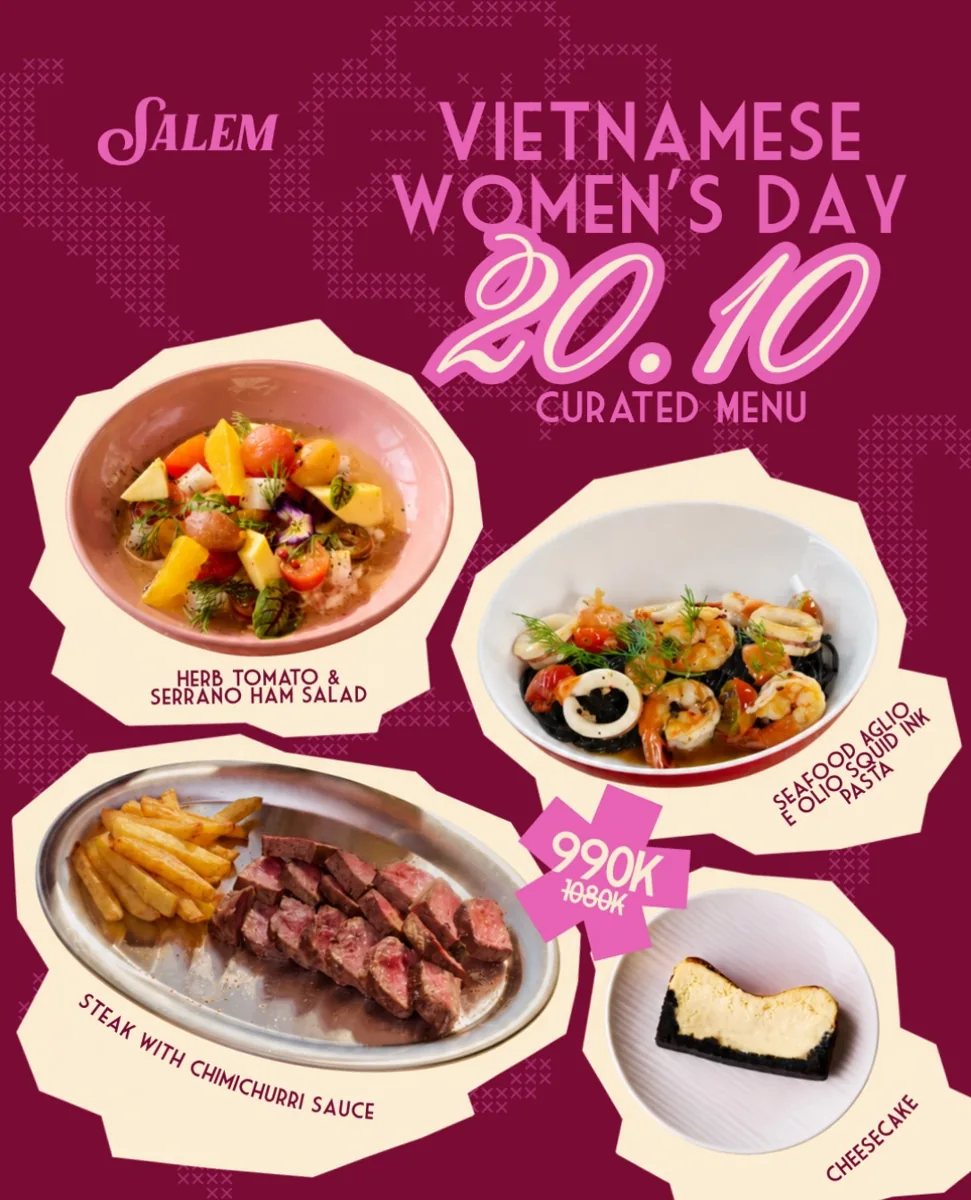 SALEM Women’s Day four-dish menu poster
