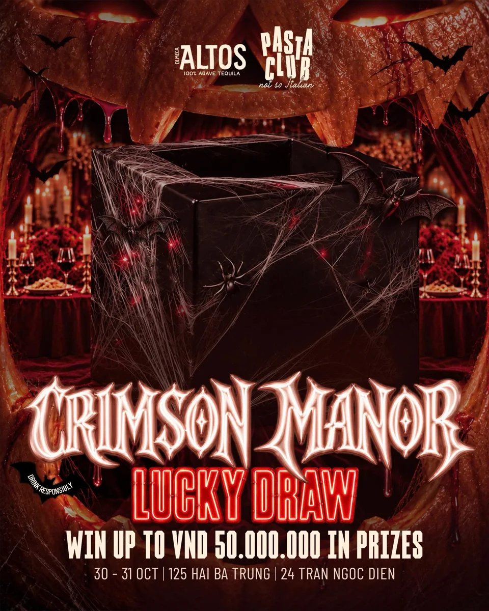 Crimson Manor Halloween night — organizer artwork