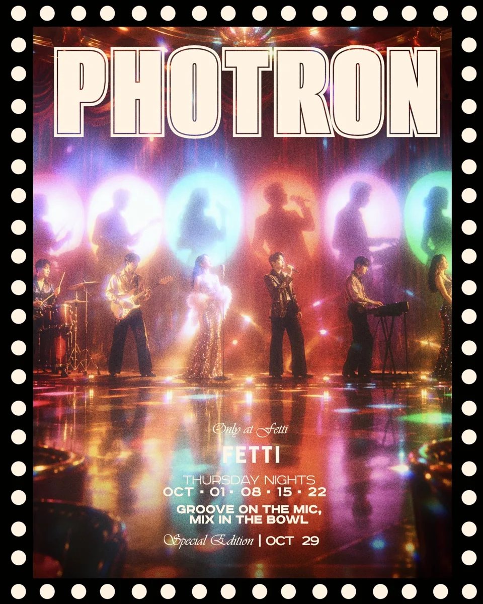 Organizer promotional poster including Phở Trộn Karaoke at FETTI — 29 October.