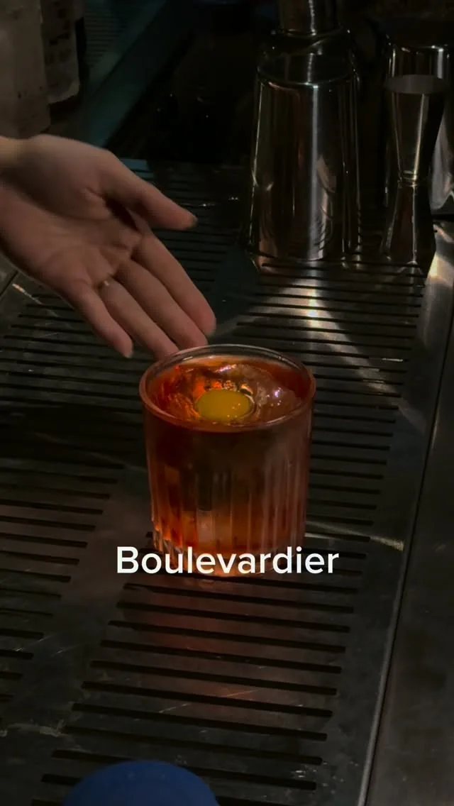 Boulevardier cocktail shown in The Brick’s own bar video, 187 D5 Street, Bình Thạnh