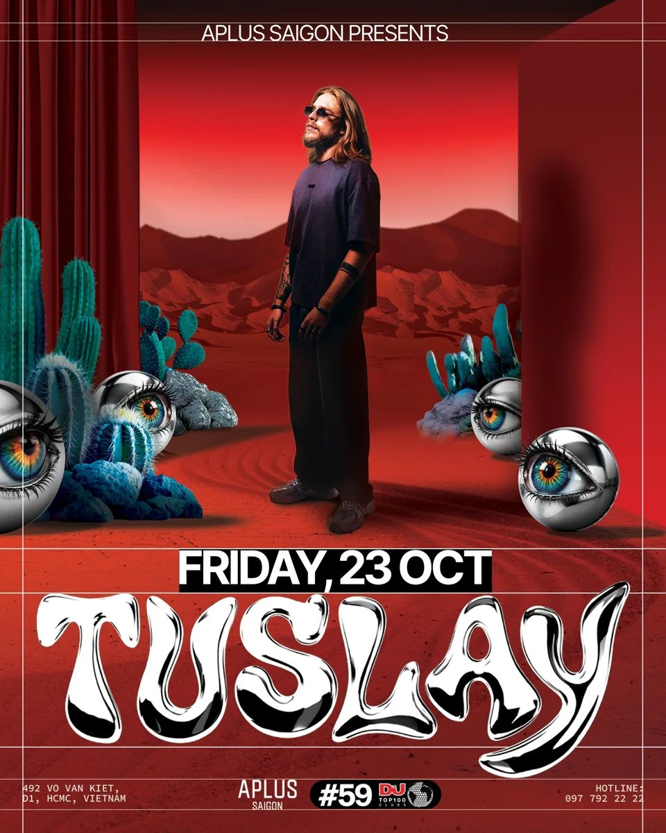 Tuslay at APLUS Saigon announcement poster