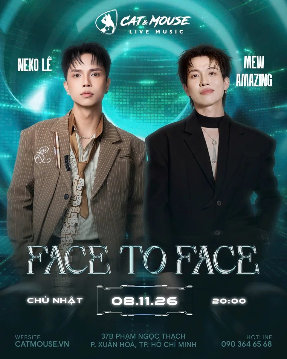 Cat & Mouse Face to Face poster for Neko Lê and Mew Amazing, 8 November 2026, 20:00.