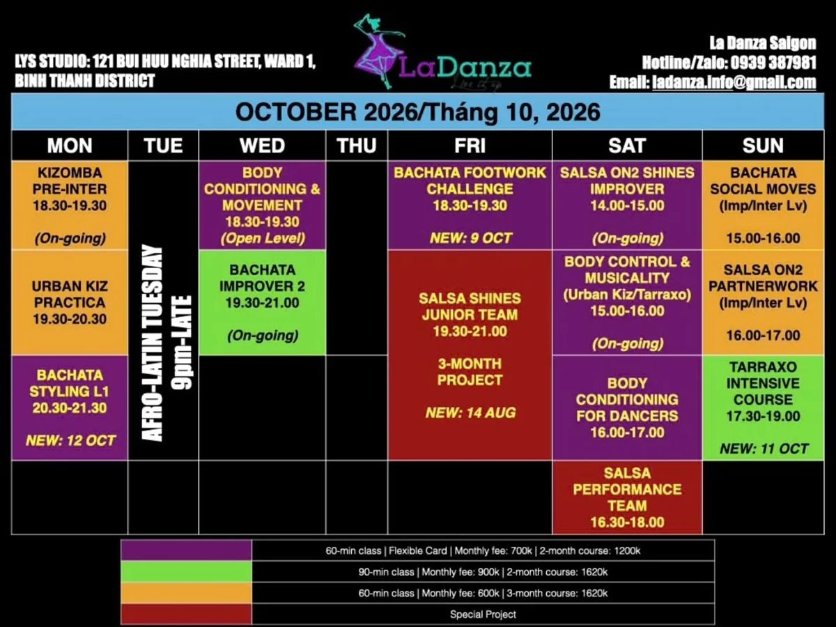 Organizer promotional poster for Bachata Ladies Styling at La Danza Saigon.