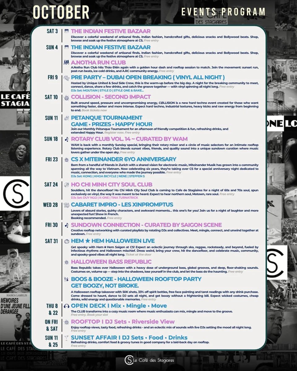 Le Café des Stagiaires October 2026 programme poster