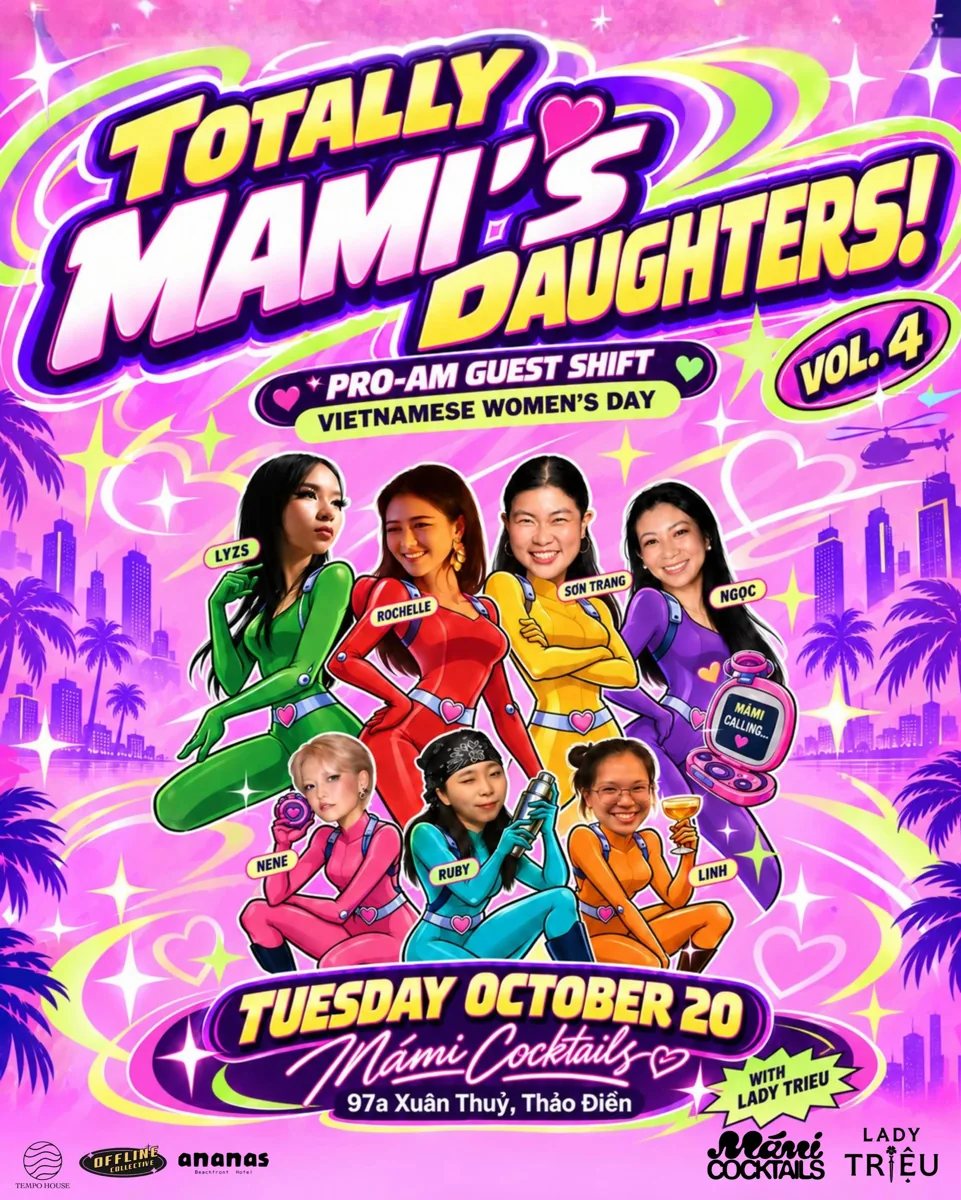 Poster for Totally Mami's Daughters Vol. 4 on Tuesday October 20 at Mami Cocktails