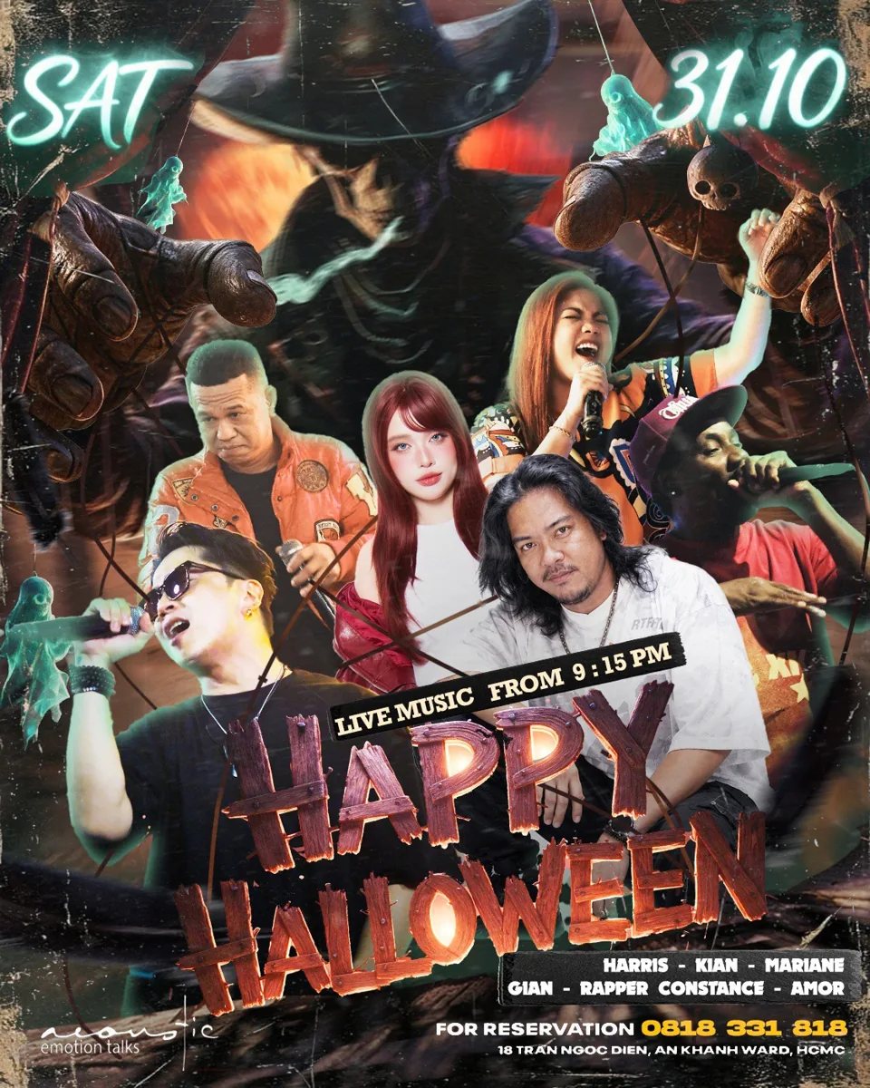 Acoustic Bar Thao Dien Halloween live music poster for 31 October