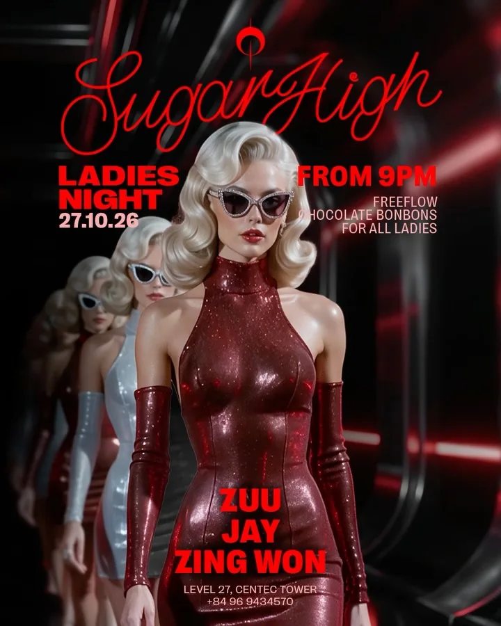 27 October Ladies Night poster with Jay, Zuu and Zing Won; caption specifies Jay and Zuu and the advertised inclusions.