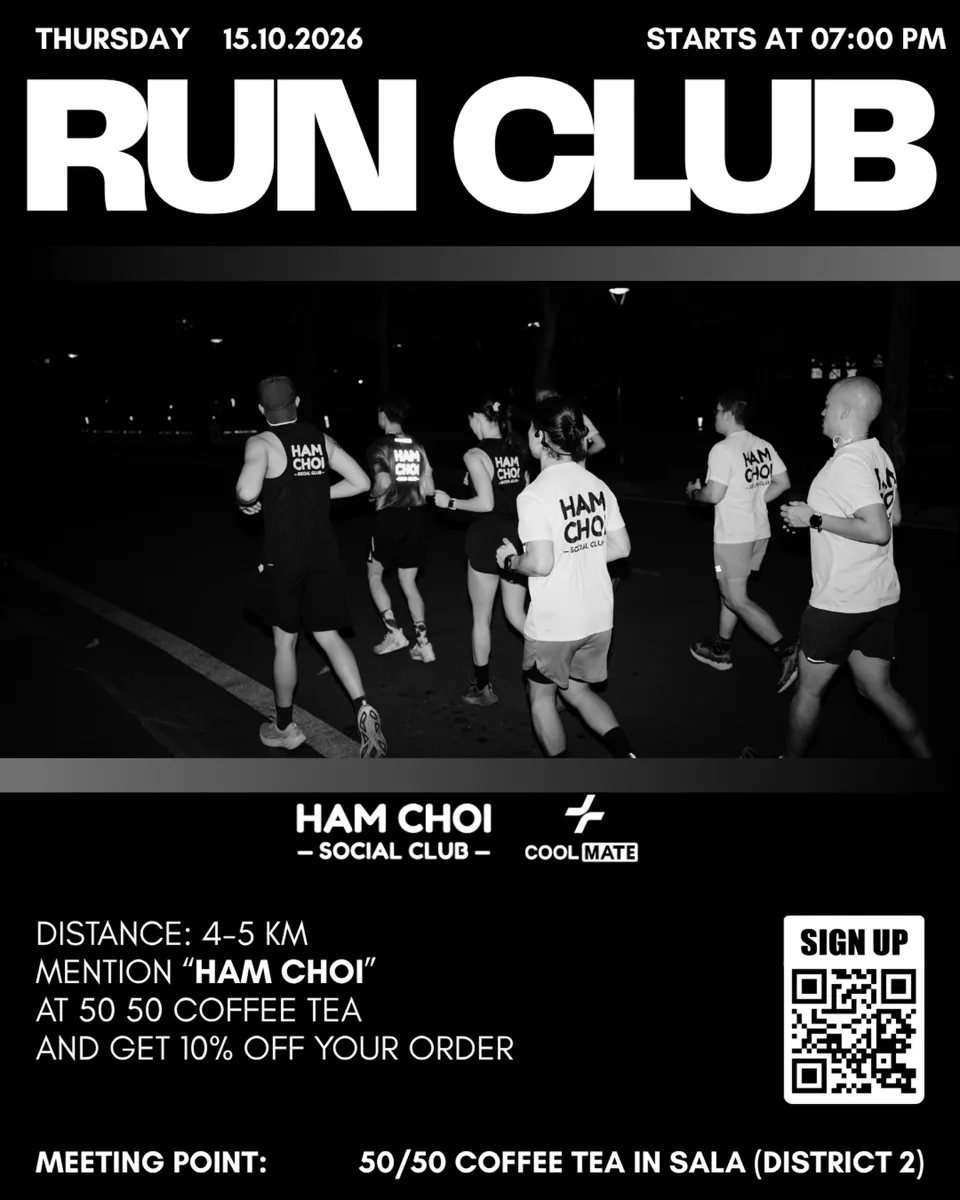 Ham Choi Thursday 15 October social run poster, 7 PM at 50/50 Coffee Tea