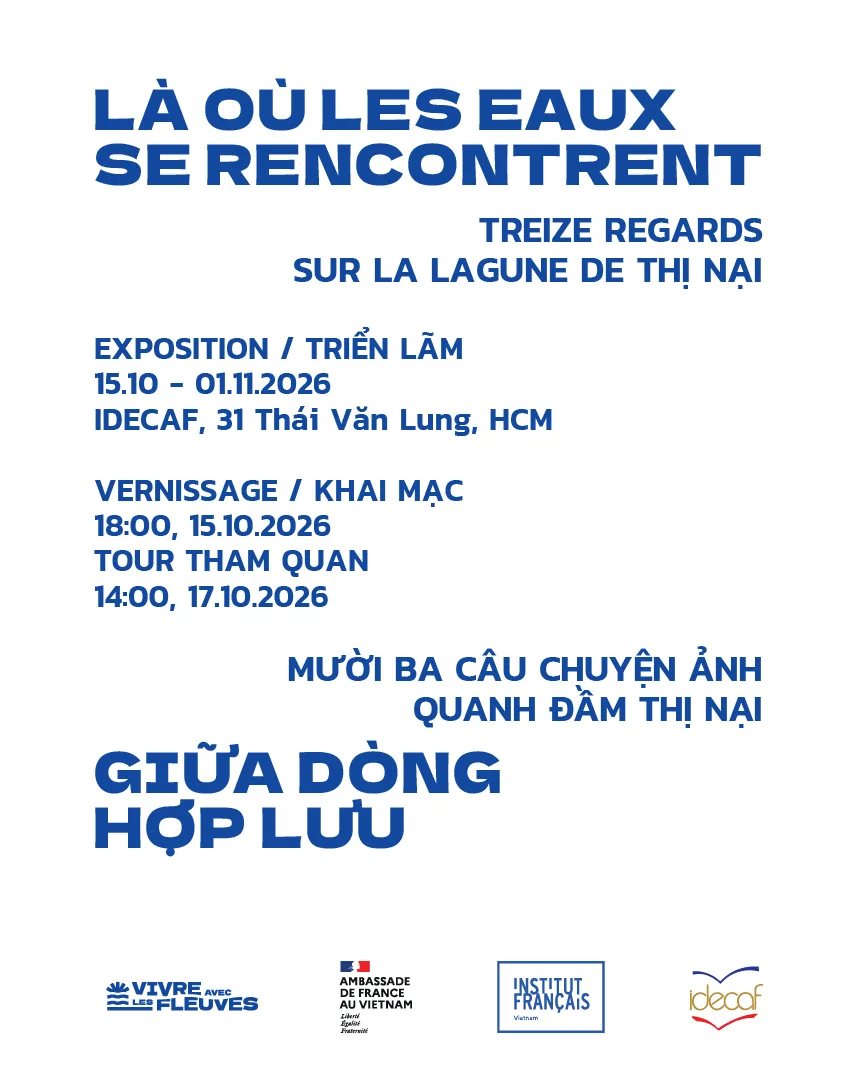 Where the Waters Meet exhibition 15 October–1 November 2026 at IDECAF, with opening at 18:00 on 15 October and guided tour at 14:00 on 17 October.