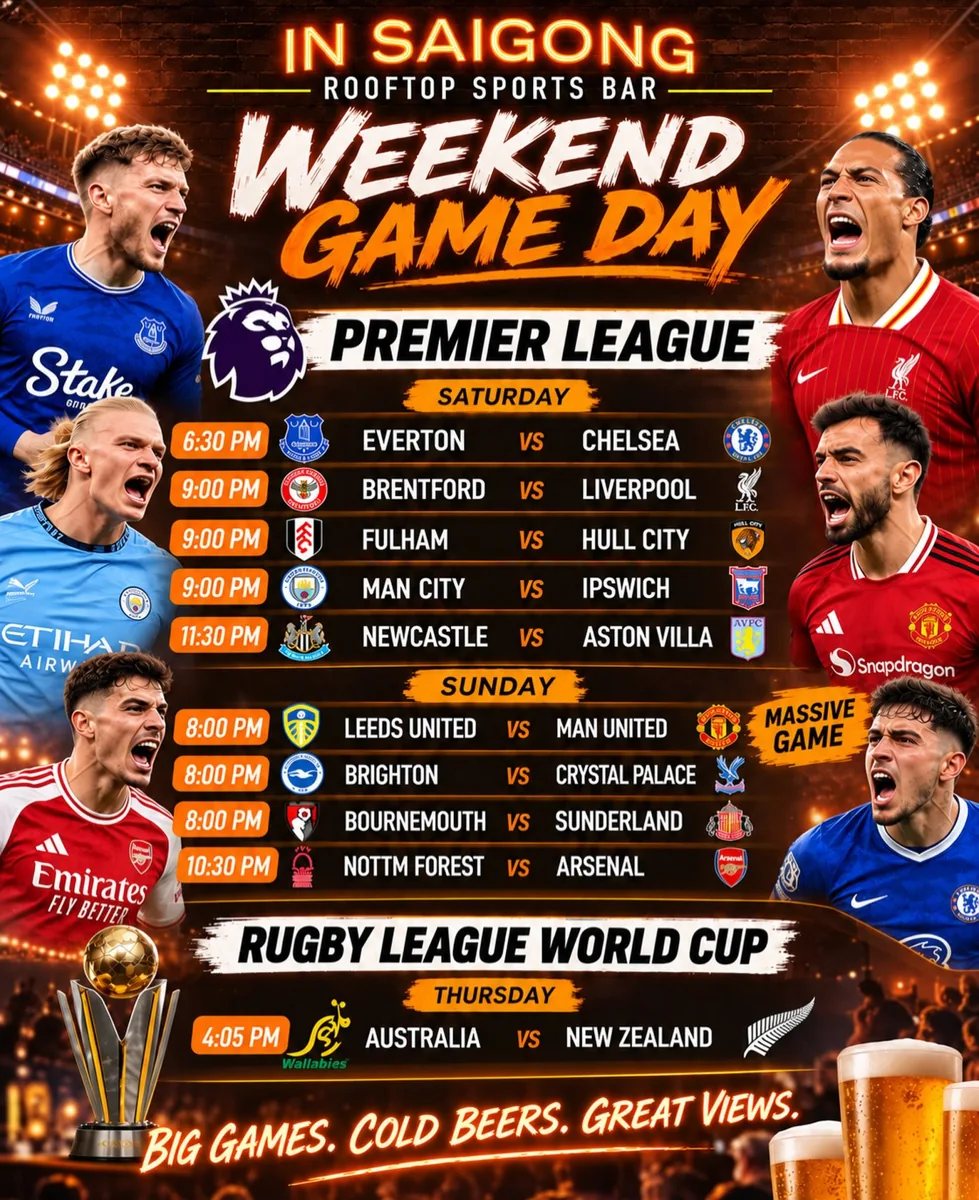 Venue announcement artwork for Premier League Sunday at In SaiGong